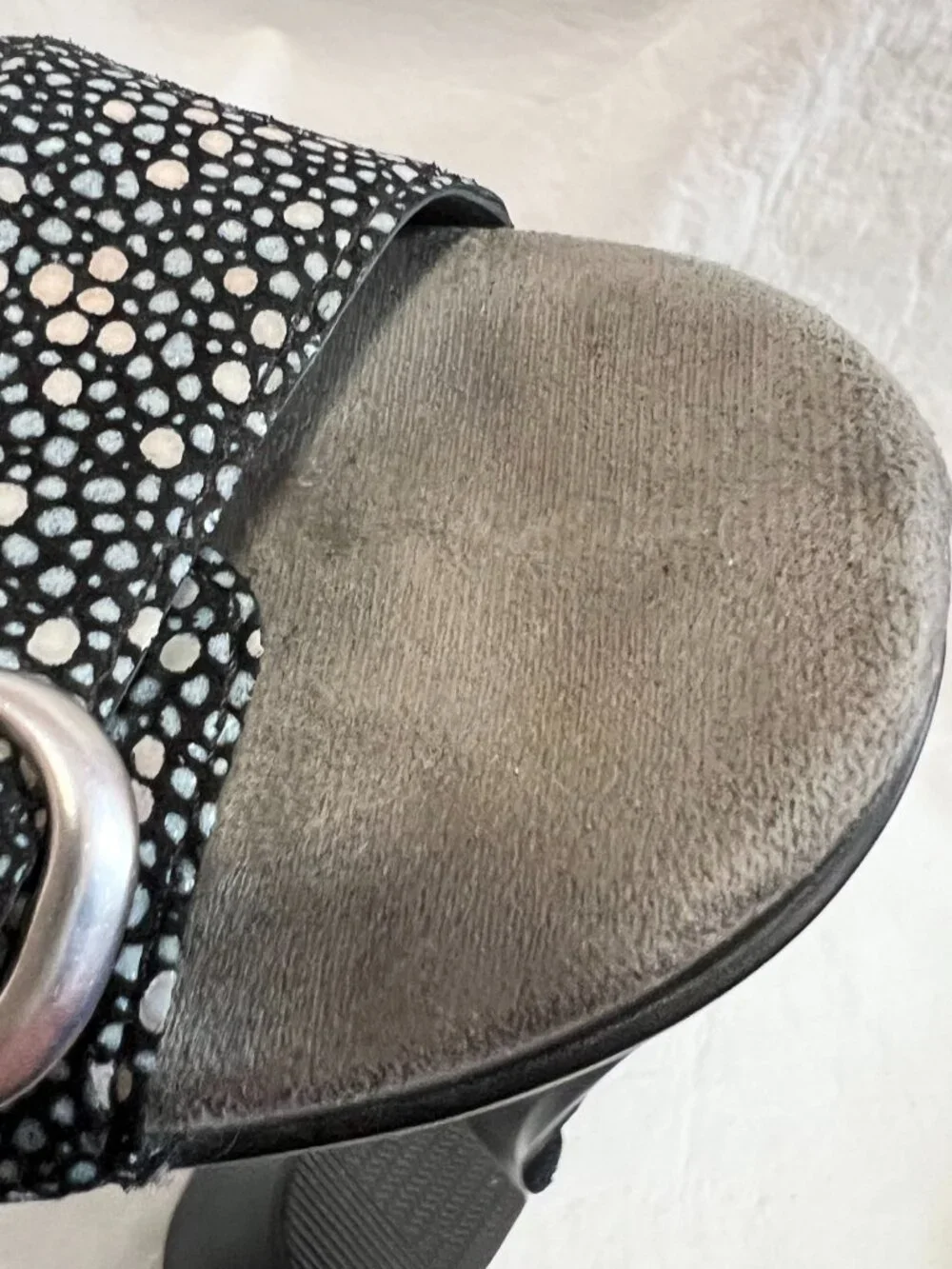 Dansko sandals Sophie black white pebble dot 39 8.5 9 two strap slide clog